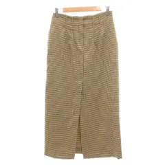 ザラ ZARA 美品 タイトスカート ロング Vスリット 千鳥格子 M 茶 ブラウン ベージュ/YJ