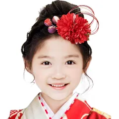 OTAKUMARKET 髪飾り 七五三 浴衣 髪 飾り袴 成人式 花 着物 和装 卒業式 結婚式 髪 飾り 髪留め 水引き ヘアアクセサリー 5カラー (赤) 1枚