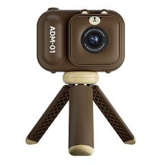 Kids' Digital Toy Camera with Tripod and Selfie Stick, 48MP Front and Rear High-Resolution 720P Recording, 8x Zoom, 32GB Memory Card Included, Japanese Instruction Manual, Available in Three Colors, Brown☆彡 1d04c90d