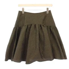 リリーブラウン Lily Brown ジャガードボリュームスカート フレア ミニ丈 ワンカラー 1 カーキ /BB