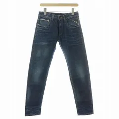 リプレイ REPLAY デニムパンツ ジーンズ ボタンフライ ロゴパッチ W28 L32 インディゴ /AN53 ▲H