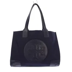 トリーバーチ TORY BURCH エラ トートバッグ ハンドバッグ ロゴ ナイロン レザー 切替 ワンカラー 紺 ネイビー /BB