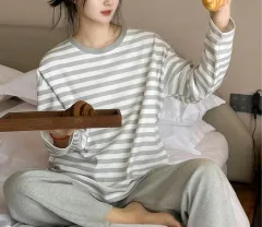 ボーダー柄 長袖 レディース パジャマ セット