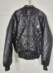 アディダス ブラック キルティング ブルゾン ジャケット Lサイズ