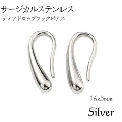 サージカルステンレス ティアドロップフックピアス　シルバー