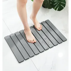 すのこ型珪藻土バスマット　洗える マット 折りたたみ式 速乾 吸水 防カビ 滑り止め 耐久性 お風呂マット 足拭きマット　お風呂　キッチン　玄関　コンパクトのサムネイル