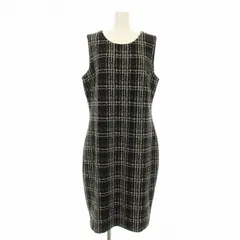 カルバンクライン CALVIN KLEIN ワンピース タイト ミモレ ロング ノースリーブ チェック柄 12 黒 ブラック 白 ホワイト CD6K76D5 /KU ■MU