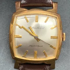 Y375 可動 シチズン CITIZEN メンズ 腕時計 E5111501 ゴールド 文字盤 手巻き アナログ　ベルト社外品 アンティーク エクセル EXCEL