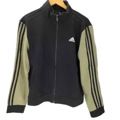 アディダス adidas パフォーマンス ロゴ スウェット地 バイカラー 3ライン フルジップ ジャケット ジャージ メンズ JPN：M 