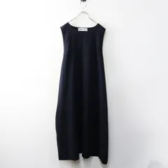 スタンプアンドダイアリー STAMP AND DIARY コットンウールカルゼ ノースリーブワンピース ネイビー┃ジャンスカ【2400014767087】