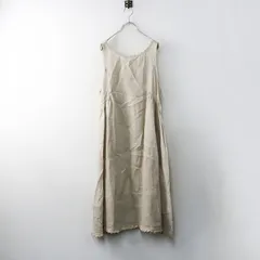 美品 2023AW ネストローブ nest Robe リネンレース付ワンピース F‖ベージュ ドレス ロング フレア ノースリーブ 【2400014752816】