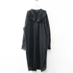 ミズイロインド mizuiro ind コットン フリルカラー ワンピース ｜ブラック トップス ドレス コットン【2400014769722】