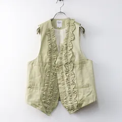 ロドリリオン RHODOLIRION コットン チノ クロス フリル ベスト Frill Vest 1｜ベージュ トップス 前開き【2400014769760】のサムネイル