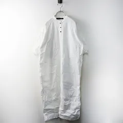 ミズイロインド mizuiro ind コットン ピンタックスリーブスタンドカラーシャツワンピース ホワイト┃白 ハオリ 羽織【2400014708714】