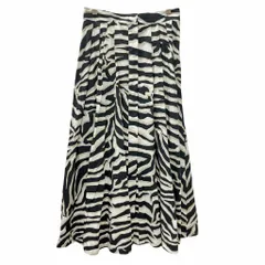 マックスマーラステュディオ Max Mara Studio ラップスカート 巻きスカート プリーツ 総柄 ロング マキシ 36 約XS ホワイト ベージュ ブラック 0904