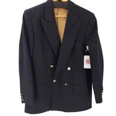 アクアスキュータム AQUASCUTUM 英国製 裏地レーヨン ダブルブレスト テーラード ジャケット 金ボタン 紺ブレ メンズ 表記無 