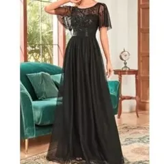 送料無料 未使用 発表会 舞台衣装 パーティ フォ－マル ロング ドレス 7号 S (OPN2937)