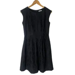 ハニーズ グラシア Honeys GLACIER 花柄 レース ノースリーブワンピース ひざ丈 L 黒 ブラック レディース