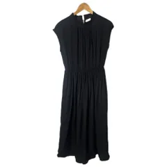 シーナデレイ SHEENA DEL RAY ノースリーブワンピース ギャザー フレア ロング丈 Ｍ 黒 ブラック レディース