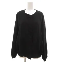 ザラ ベーシック ZARA BASIC ボンバージャケット ブルゾン L 黒 ブラック ノーカラー /JS