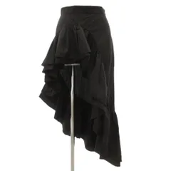 グレイル GRL インパン裏地付きアシンメトリーフリルスカート S ロング マキシ 黒 ブラック tu1551 /GV