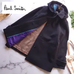 22AW PS ポールスミス ウール ロングコート 2way フード ネイビー