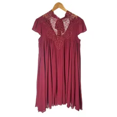 ガール Girl オケージョンドレス ワンピース レース チュール ひざ丈 L 赤 レッド レディース