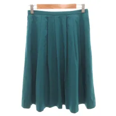 ナチュラルビューティーベーシック NATURAL BEAUTY BASIC タック入り フレア ひざ丈スカート M 青 ブルー 017-7220936 /FF ■GY43