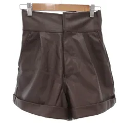 グレイル GRL 美品 イージーショートパンツ フェイクレザー ロールアップ M 茶 ブラウン /KR