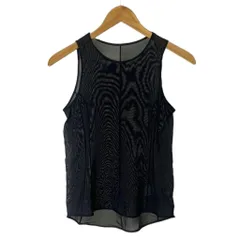 ユニクロ UNIQLO × マメクロゴウチ Mame Kurogouchi コラボ シアーノースリーブトップス ブラウス メッシュ タンクトップ L 黒 ブラック