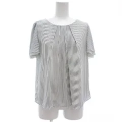 グラシア GLACIER 美品 ブラウス 半袖 ストライプ レイヤード S 白 ホワイト 黒 ブラック /KR