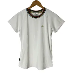 アディダス adidas Clima365 ラメロゴ Tシャツ 半袖 カットソー ライン クルーネック M 白 ホワイト