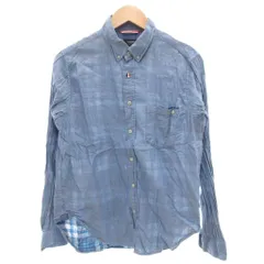 ビームスハート BEAMS HEART ボタンダウンシャツ M 長袖 カジュアル チェック 青 ブルー /GV