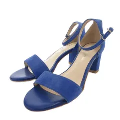 オデットエオディール Odette e Odile アローズ サンダル パンプス ヒール スエードレザー 22 青 ブルー ブロックヒール /FF ■GY43