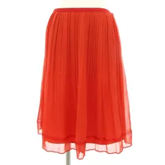 アンタイトル UNTITLED プリーツスカート フレア シフォン ひざ丈 2 M 赤 レッド /NU ■GY43