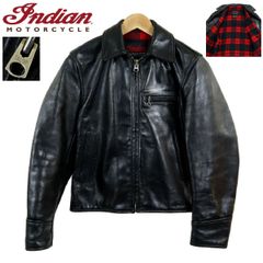 【B3679】【裏地ブランケット】INDIAN MOTORCYCLE インディアンモーターサイクル ダブルライダースジャケット レザージャケット 牛革 34