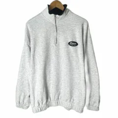 ヴィジョン ストリート ウェア VISION STREET WEAR ハーフジップ スウェット トレーナー プルオーバー ロゴ 長袖 LL ライトグレー系