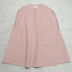 【タグ付き未使用品】M-PREMIER BLACK　エムプルミエブラック　リバービーバージレ　ケープコート　ピンク　ノーカラー　アウター　34　S