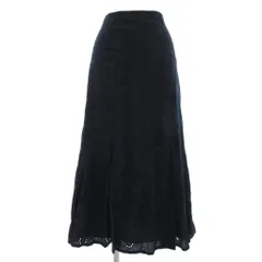 レディアゼル REDYAZEL フレアスカート カットワークレース ロング丈 S 紺 ネイビー /NU ■GY43