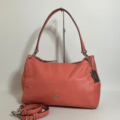 2512-262｜コーチ 2WAYショルダーバッグ レザー サーモンピンク