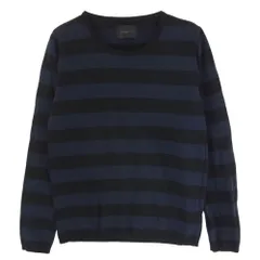 LOUNGE LIZARD ラウンジリザード ボーダー ニット セーター ネイビー系 3【中古】のサムネイル