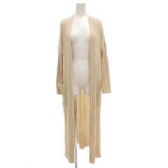 アズールベーシック AZUL basic ロングカーディガン ニット 羽織 ボタンレス 長袖  M ベージュ /GV ■GY43