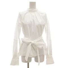 トランテアン ソン ドゥ モード 31 Sons de mode スタンドカラーブラウス カットソー 長袖 リボンベルト 36 ホワイト /GV ■GY43
