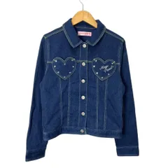 メゾピアノ mezzo piano ハートポケット 刺繡入り デニムジャケット Gジャン 160 L ブルー インディゴ ■GY14