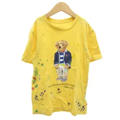 ポロ ラルフローレン POLO RALPH LAUREN ベアプリントTシャツ 半袖 ペイント加工 男の子 140 黄 イエロー /GV ■GY14