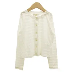 ケイトスペード KATE SPADE カーディガン 長袖 薄手 リボン ボーダー 女の子 140 白 ホワイト /GV ■GY14