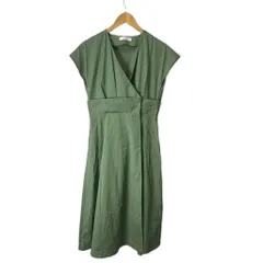 ナノユニバース nano universe ロングワンピース ノースリーブ 38 緑 グリーン ■GY43