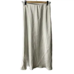 B&Y ユナイテッドアローズ BEAUTY&YOUTH ビューティー&ユース サテンスカート ミモレ ロング M 白 ホワイト ■GY43