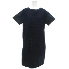 デミルクス ビームス Demi-Luxe BEAMS タグ付き 半袖 ワンピース 刺繍レース 36 紺 ネイビー /UO