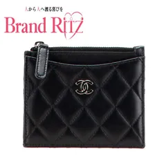 中古 シャネル マトラッセ ココマーク コインケース カードケース フラグメントケース ブラック ラムスキン レディース CHANEL 【送料無料】【名谷店】